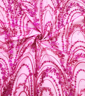 Sprays Sugar Metallic Tulle - Cerise Pink