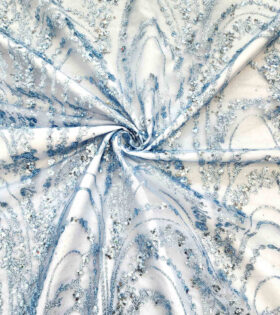 Sprays Sugar Metallic Tulle - Sky Blue