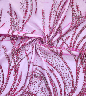 Two Tone Metallic Tulle - Cerise Pink