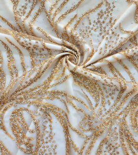 Two Tone Metallic Tulle - Mustard