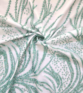 Two Tone Metallic Tulle - Sage