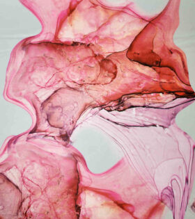 Digital Printed Duchess Satin - Abstract- Sage