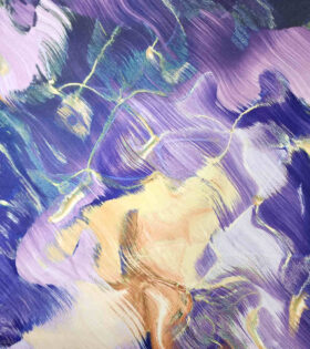 Digital Printed Duchess Satin - Abstract- Purple