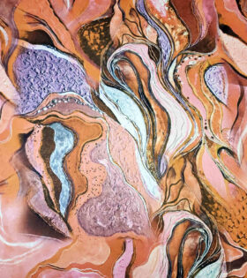 Digital Printed Duchess Satin - Abstract - Brown