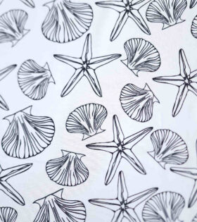 Printed Mini-Matt - Sea Shells - White