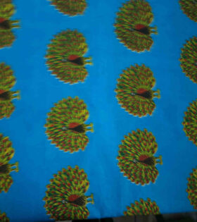 Printed Poly Cotton - Turquoise - Peacock