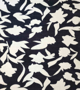 Printed Plisse Satin - Cream