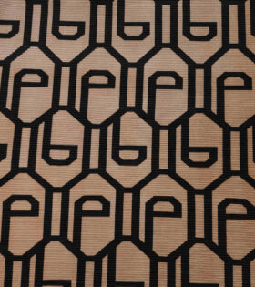 Printed Plisse Satin - Beige