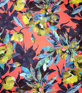 Printed DTY - Floral - Orange