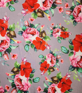 Printed DTY - Floral - Grey