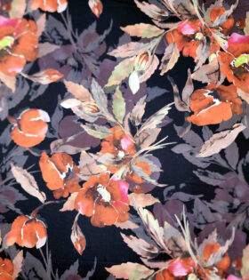 Printed DTY - Floral - Burnt Orange