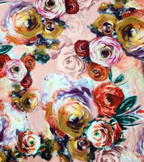 Printed DTY - Floral - Peach