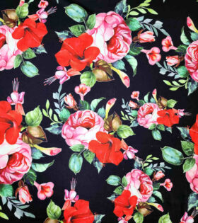 Printed DTY - Floral - Black