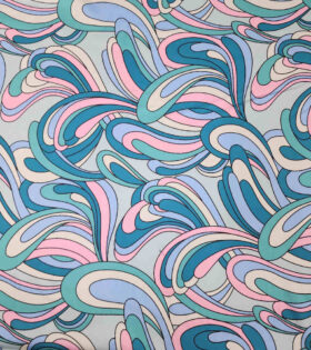Printed Armani Twill Satin - Abstract - Powder Blue