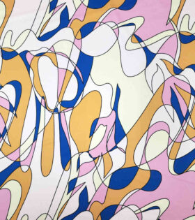 Printed Armani Twill Satin - Abstract - Baby Pink