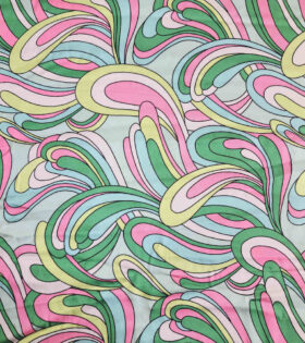 Printed Armani Twill Satin - Abstract - Sage