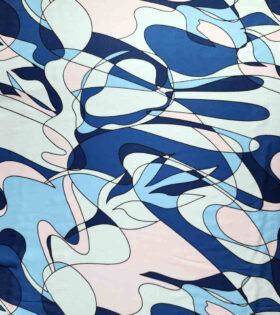 Printed Armani Twill Satin - Abstract - Navy Blue