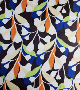 Printed Armani Twill Satin - Abstract - Black