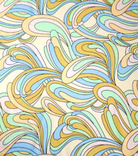 Printed Armani Twill Satin - Abstract - Lime