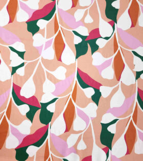 Printed Armani Twill Satin - Abstract - Peach