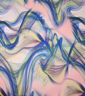 Digital Printed Duchess Satin - Abstract - Royal Blue