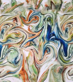 Digital Printed Duchess Satin - Abstract - Olive