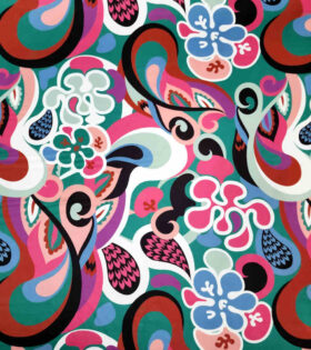 Digital Printed Duchess Satin - Abstract - Green