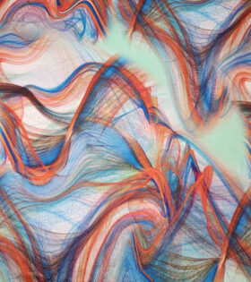 Digital Printed Duchess Satin - Abstract - Burnt Orange