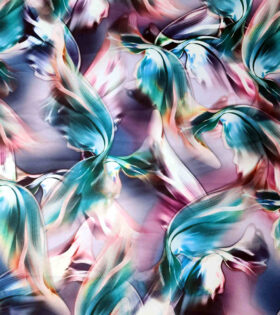 Digital Printed Duchess Satin - Abstract - Lilac