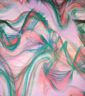 Digital Printed Duchess Satin - Abstract - Emerald Green