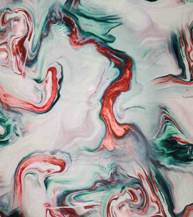Digital Printed Duchess Satin - Abstract - Green