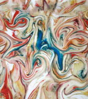 Digital Printed Duchess Satin - Abstract - Olive