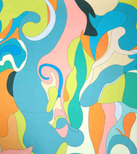 Digital Printed Duchess Satin - Abstract - Jade