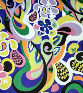 Digital Printed Duchess Satin - Abstract - Purple