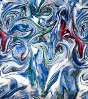 Digital Printed Duchess Satin - Abstract - Blue