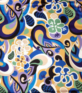 Digital Printed Duchess Satin - Abstract - Mustard