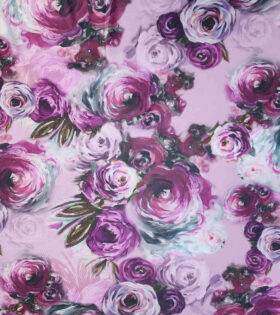 Printed Power Mesh - Floral - Purple