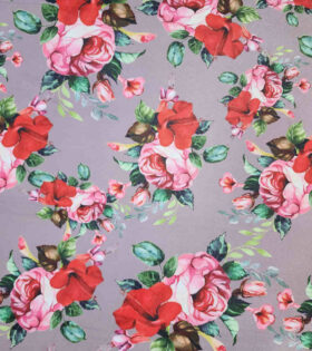 Printed Power Mesh - Floral - Grey