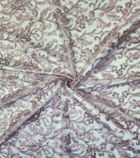 Ariel Ribbed Sequins Tulle - Mauve