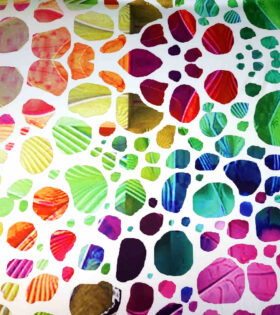 Printed Armani Satin - Abstract - White