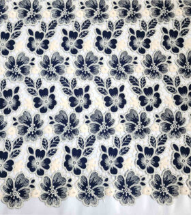 Cotton Madeira Lace - Navy Blue
