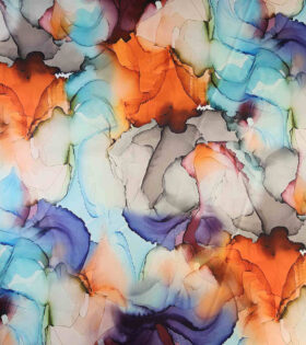 Digital Printed Duchess Satin - Marble - Aqua