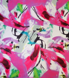 Digital Printed Duchess Satin - Abstract - Pink