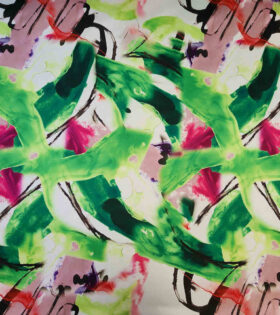 Digital Printed Duchess Satin - Abstract - Green