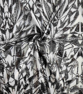 Beaded Diamond Tulle - Black