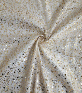 French Beaded Spankle Tulle - Beige