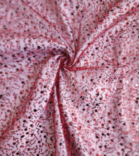 French Beaded Spankle Tulle - Maroon