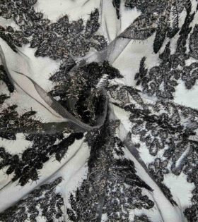 Jasmine Embroidered Tulle - Black