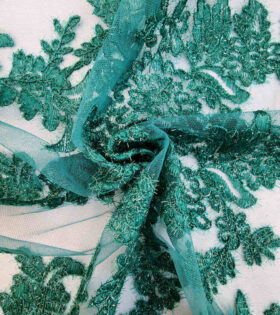 Jasmine Embroidered Tulle - Green