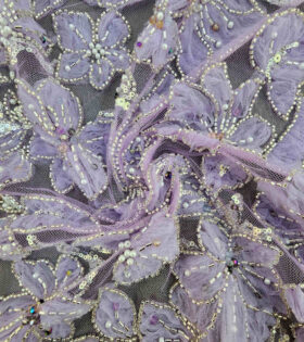 Raymond Floral Tulle - Lilac